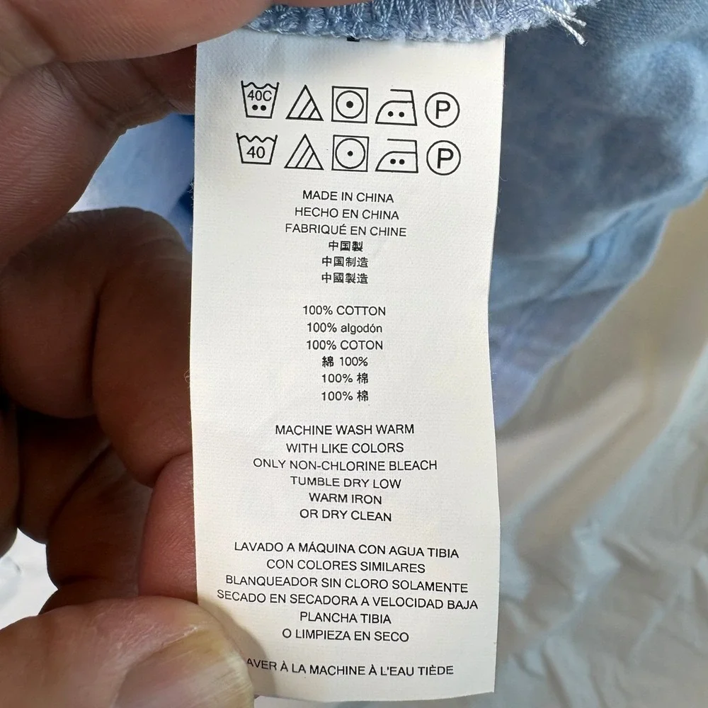 Michael Kors Mens Light Blue‎ MK Logo Polo Shirt Size L Cotton